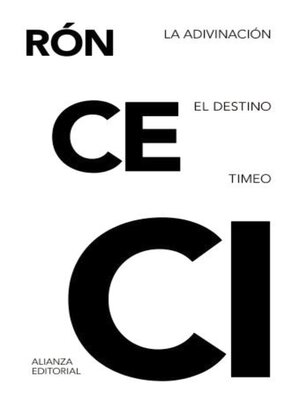 cover image of La adivinación. El destino. Timeo
